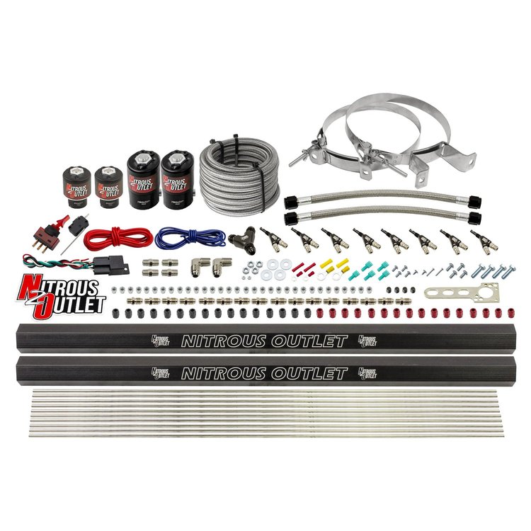 00-10474-ALC-H-R-00 8-Cyl Direct Port System, Two .122 Nitrous Solenoids/Two .177 Fuel Solenoids/Two Dual Passage Injection Rail