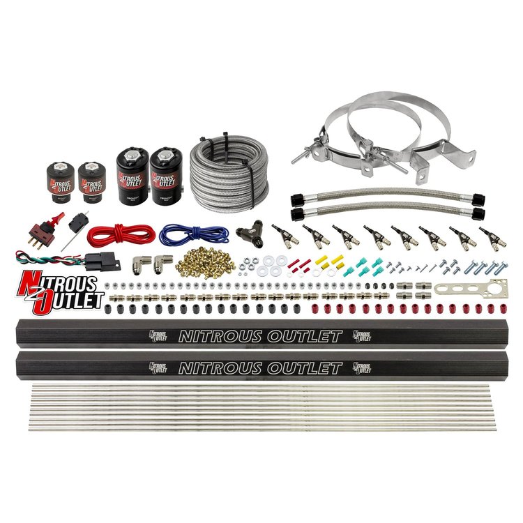 00-10474-ALC-L-R-00 8-Cyl Direct Port System, Two .112 Nitrous Solenoids/Two .177 Fuel Solenoids/Two Dual Passage Injection Rail