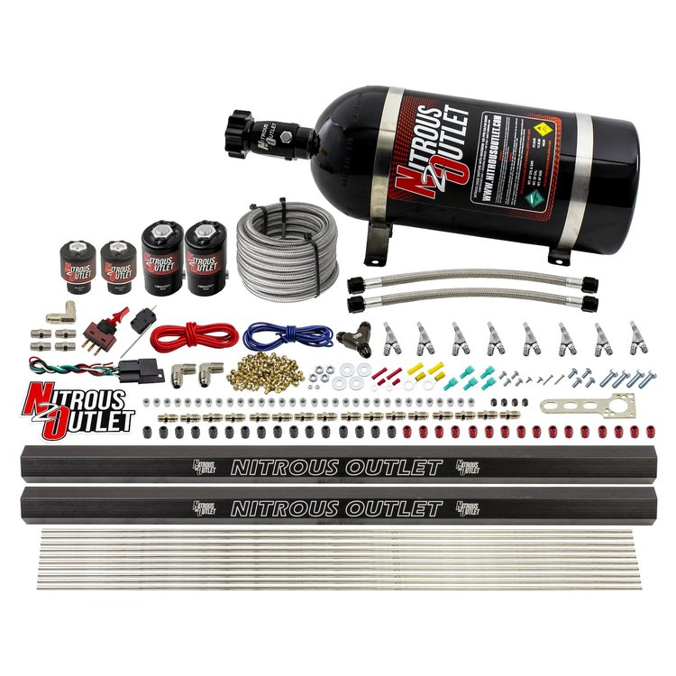00-10474-L-R-SBT-10 8-Cyl Direct Port System, Two .112 Nitrous Solenoids/Two .177 Fuel Solenoids/Two Dual Passage Injection Rail
