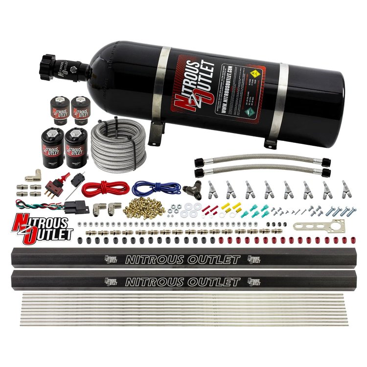 00-10474-L-R-SBT-15 8-Cyl Direct Port System, Two .112 Nitrous Solenoids/Two .177 Fuel Solenoids/Two Dual Passage Injection Rail
