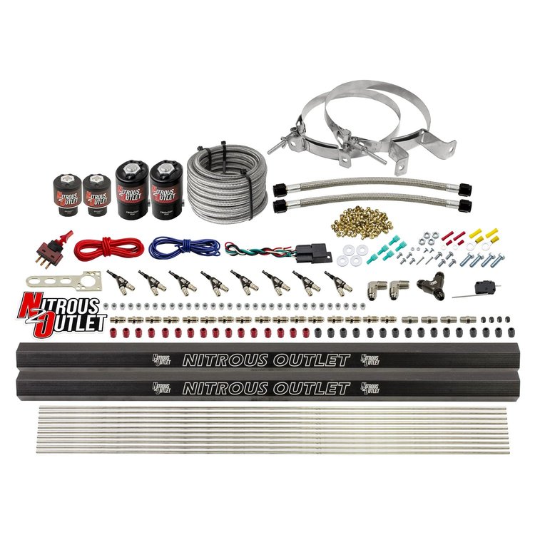 00-10475-E85-L-R-00 8-Cyl Direct Port System, Two .112 Nitrous Solenoids/Two .177 Fuel Solenoids/Two Dual Passage Injection Rail