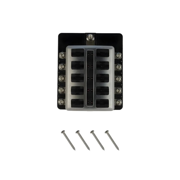12-30001 10-Way LED Illuminated Blade Fuse Box w/Cover