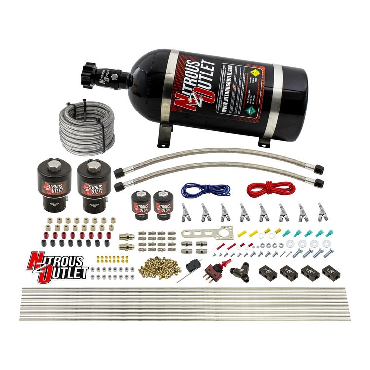 00-10433-E85-T-SBT-10 8-Cyl Direct Port System, Two .178 Trashcan Nitrous Solenoids