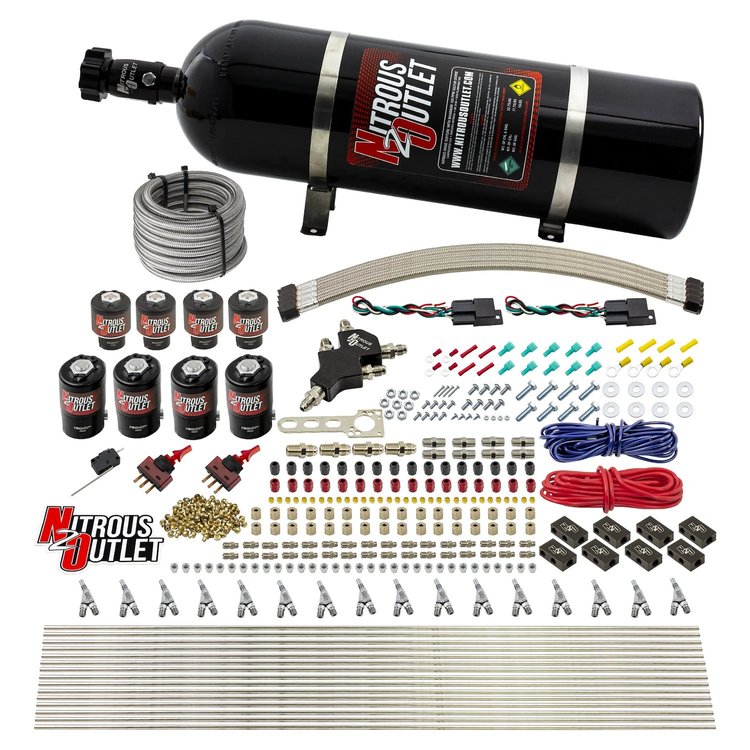00-10433-ALC-L-SBT-DS-15 8-Cyl Dual-Stage Direct Port System, Four .112 Nitrous Solenoids