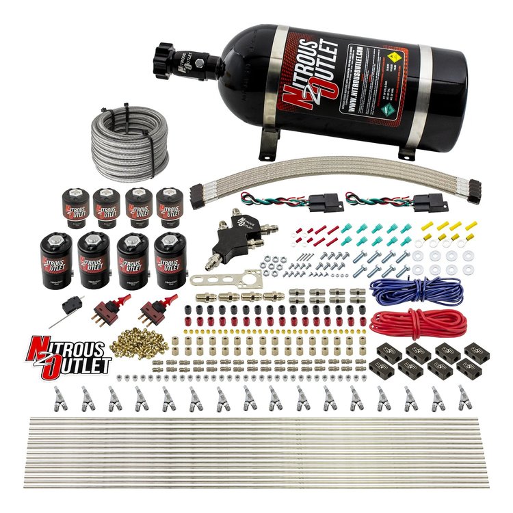 00-10433-E85-L-SBT-DS-10 8-Cyl Dual-Stage Direct Port System, Four .112 Nitrous Solenoids