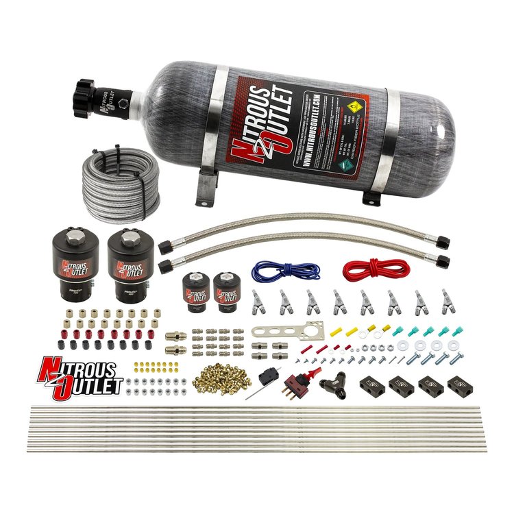 00-10433-E85-T-SBT-12 8-Cyl Direct Port System, Two .178 Trashcan Nitrous Solenoids