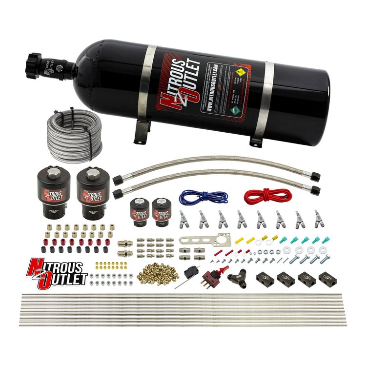 00-10433-E85-T-SBT-15 8-Cyl Direct Port System, Two .178 Trashcan Nitrous Solenoids
