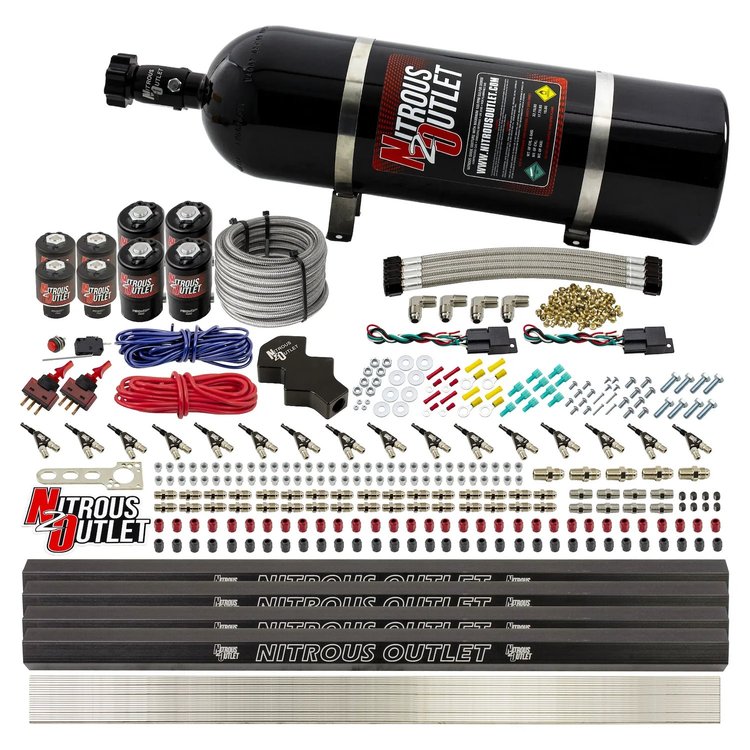 00-10474-ALC-L-R-DS-15 8-Cyl Dual-Stage Direct Port System, Four .112 Nitrous Solenoids