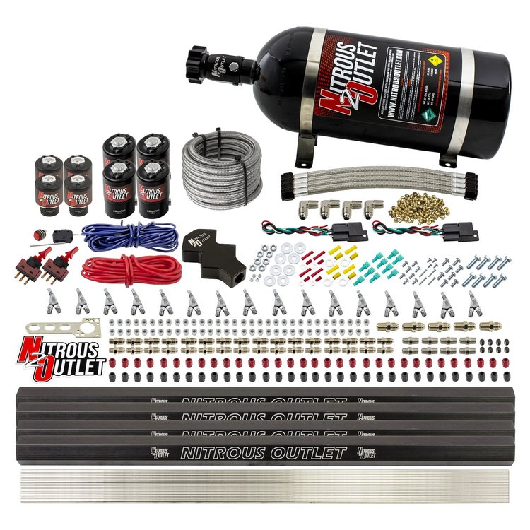 00-10474-L-R-SBT-DS-10 8-Cyl Dual-Stage Direct Port System, Four .112 Nitrous Solenoids