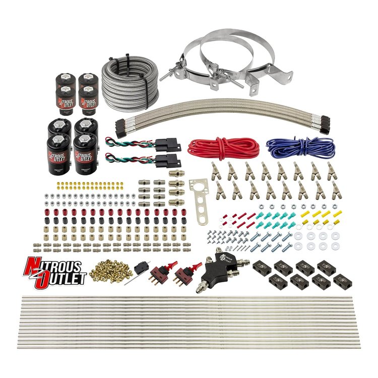 00-10434-E85-H-SBT-DS-00 8-Cyl Dual-Stage Direct Port System, Four .122 Nitrous Solenoids