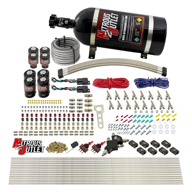 00-10434-E85-L-SBT-DS-10 8-Cyl Dual-Stage Direct Port System, Four .112 Nitrous Solenoids