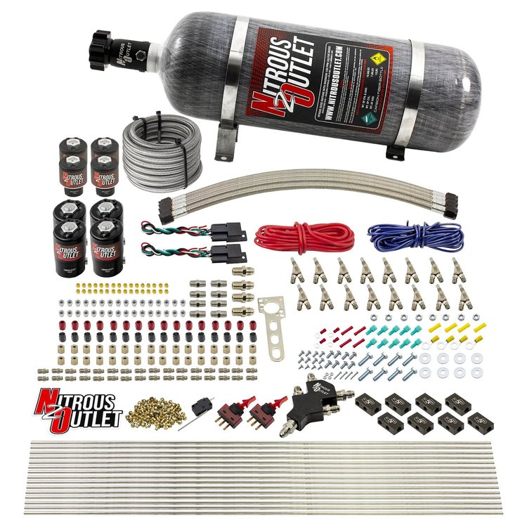 00-10434-E85-L-SBT-DS-12 8-Cyl Dual-Stage Direct Port System, Four .112 Nitrous Solenoids