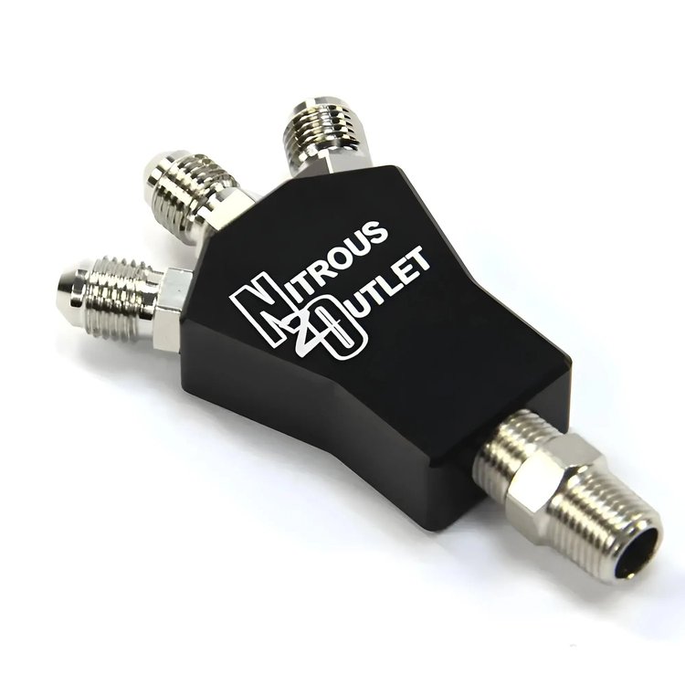 50-01723 Powersports 1 In 3 Out Distribution Block w/Fittings, 1/8 in. NPT Male Inlet, 3AN Male Outlets