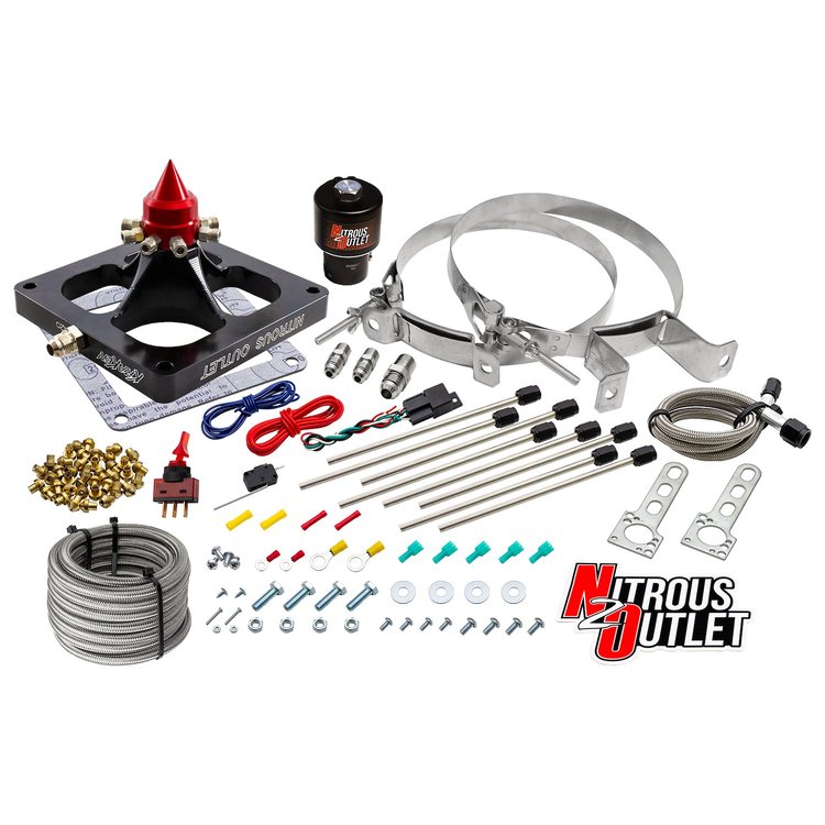 00-45900CS-DRY1-00 4500 Dry Kraken Competition Plate System, Braided Hose/.189 Competition Trashcan Nitrous Solenoid