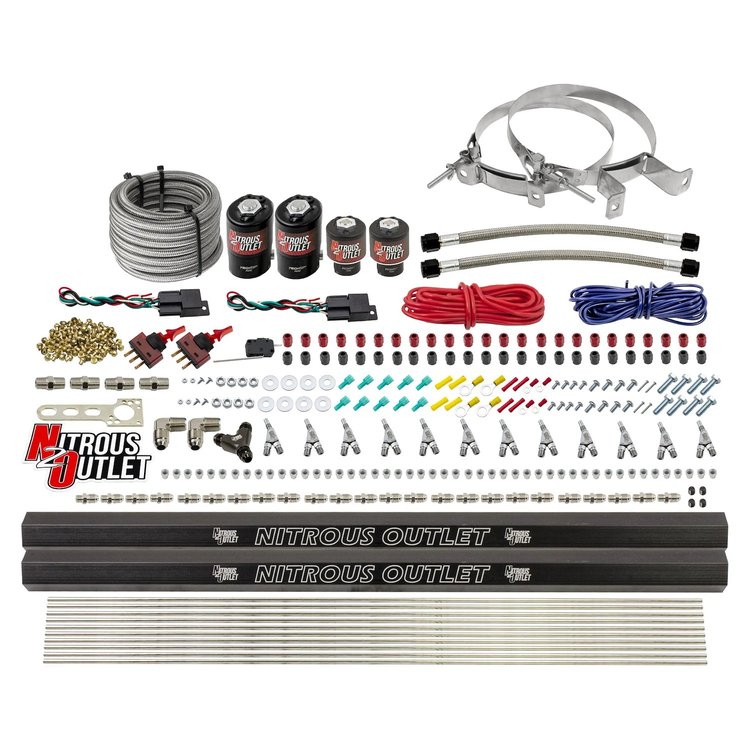 00-10398-E85-R-SBT-DS-00 6-Cyl Dual-Stage Direct Port System, Two .122 Nitrous Solenoids