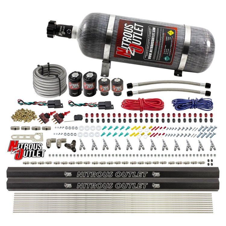 00-10398-E85-R-SBT-DS-12 6-Cyl Dual-Stage Direct Port System, Two .122 Nitrous Solenoids