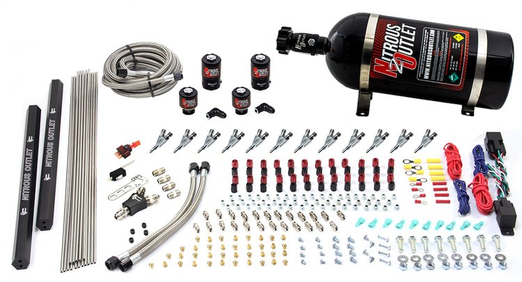 00-10399-E85-R-SBT-DS-10 6-Cyl Dual-Stage Direct Port System, Two .122 Nitrous Solenoids
