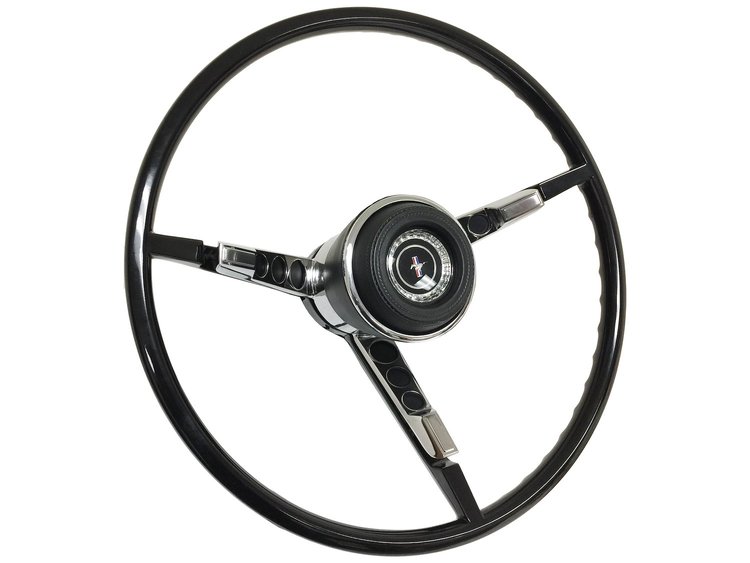 OE-Series Steering Wheel Kit 1967 Ford Mustang, 16 in. Diameter, Black Finish, with Horn Contact Kit and Pad
