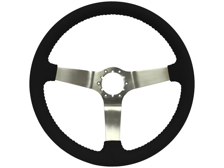 S6 Step Series Steering Wheel, 14 in. Diameter, Black Leather