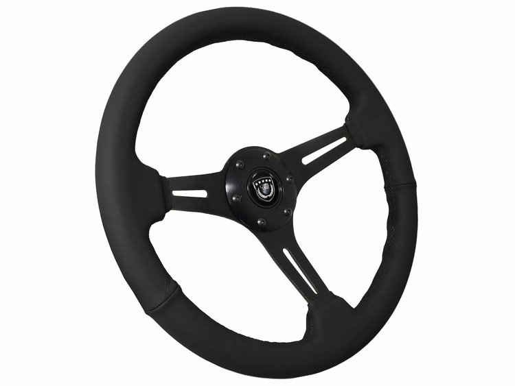 S6 Sport Steering Wheel, 14 in. Diameter, Premium Black Leather Grip