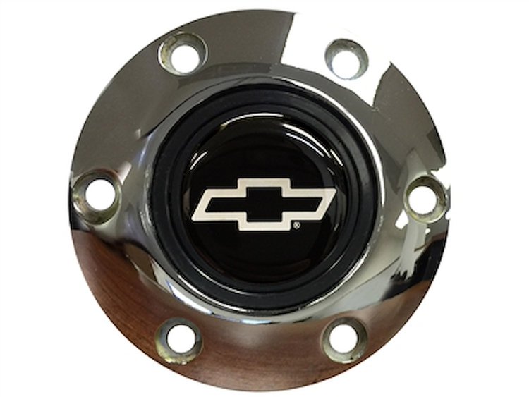S6 Horn Button Cap Silver Chevy Bowtie Emblem