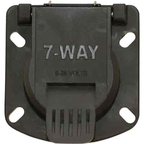7-Way RV Round Plastic Car Side Connector Includes Rubber Seal