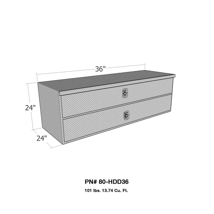 80-HDD36 HD Under Body 24in x 36in w/Top/Base Drawers Overall Dims: 36x24x24 In.; Approx.
