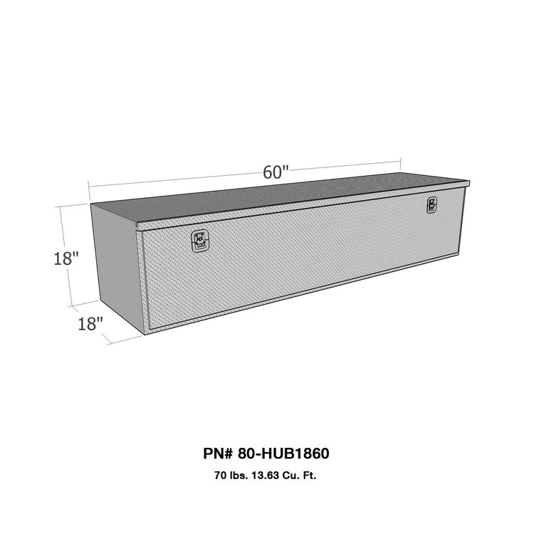 80-HUB1860 HD Under Body 18in x 60in Drop Down Door Overall Dims: 60x18x18 In.; Approx. Cu