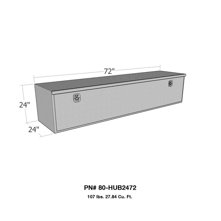 80-HUB2472 HD Under Body 24in x 72in Drop Down Door Overall Dims: 72x24x24 In.; Approx. Cu