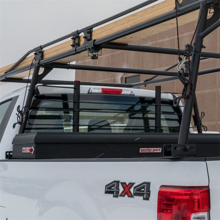 1059-52-01 Cab Protector, Full Size, Height: 21.61 in., Length: 64.82 in., Width: 1.88 in., 2 Round Caps, Matte Black, Steel