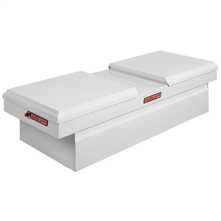 115-3-01 Gull Wing Cross Box, Full Extra Wide, 15.3 ft., Height: 18.5 in., Length: 71.5 in., Width: 27.5 in., White, Steel