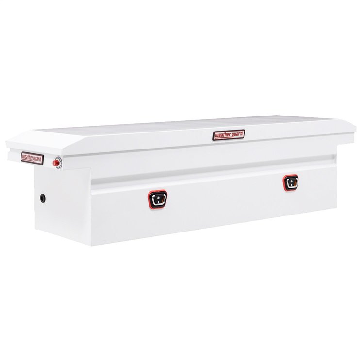 120-3-03 Saddle Box, Steel, Full Low Profile, White, 10.6 cu. ft.