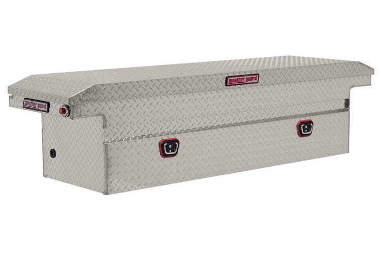 121-0-03 Saddle Box, Aluminum, Full Low Profile, Clear, 10.2 cu. ft.