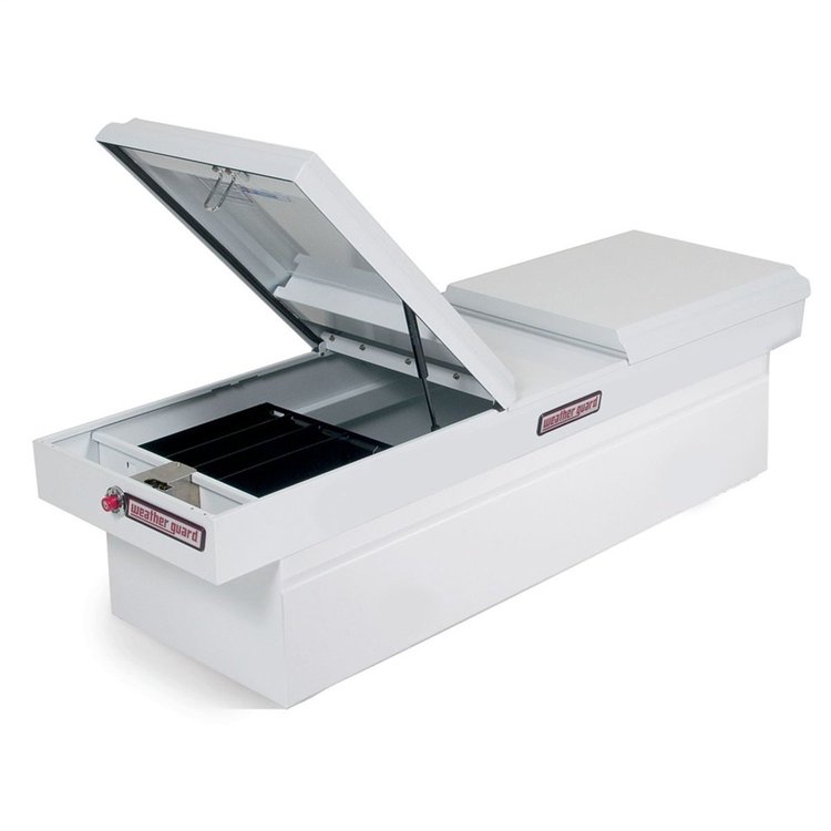 125-3-01 Gull Wing Cross Box, Full Standard, 11.3 ft., Height: 17.88 in., Length: 71.5 in., Width: 20 in., White, Steel