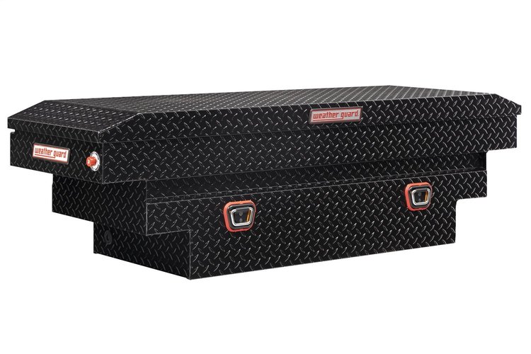 137-5-03 Saddle Box, Aluminum, Compact Deep, Gloss Black, 8.0 cu. ft.