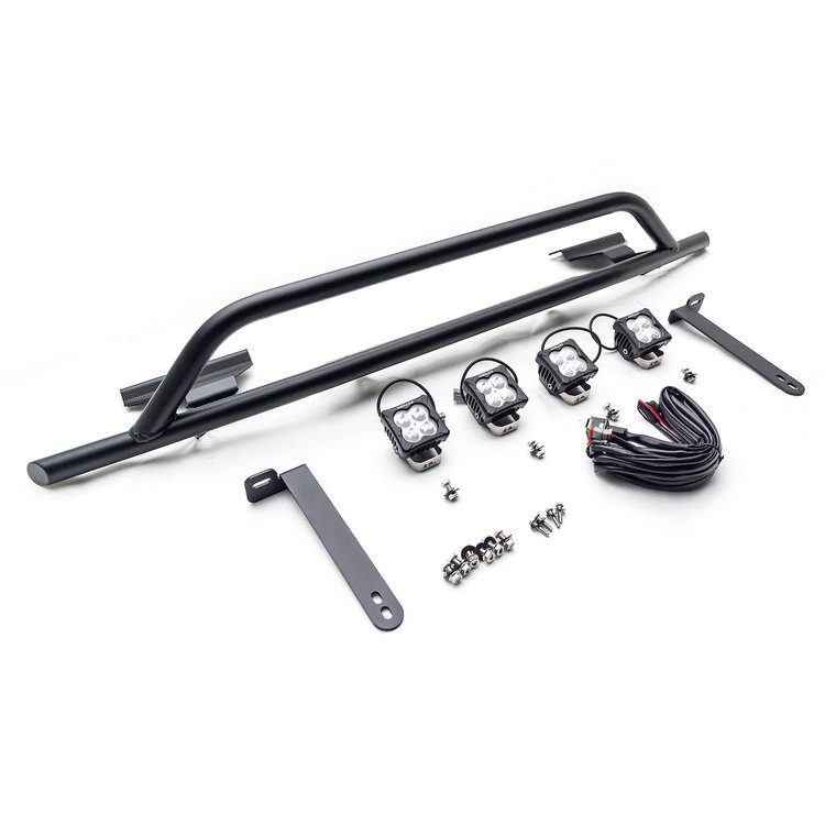 Front Bumper Top LED Brackets w/LED Pod Lights for 2014-2021 Toyota Tundra [White]