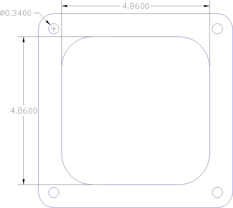 FOG-1003 Carb Base Gasket, Holley Dominator Open Plenum, Paper w/Silicone Coating, 4.85 in. x 4.85 in., .060 in.