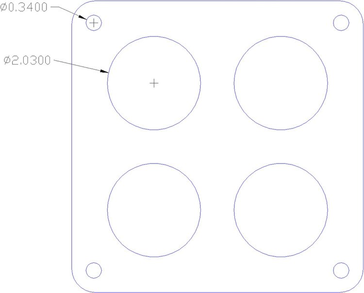 FOG-1005 Carb Base Gasket, Holley Dominator 4 Hole, Paper w/Silicone Coating, 2.03 in. Dia., .030 in.