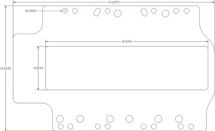 FOG-1008 Supercharger Base Gasket, Universal, Paper w/Silicone Coating, 4.26 in. x 15.85 in., .060 in.