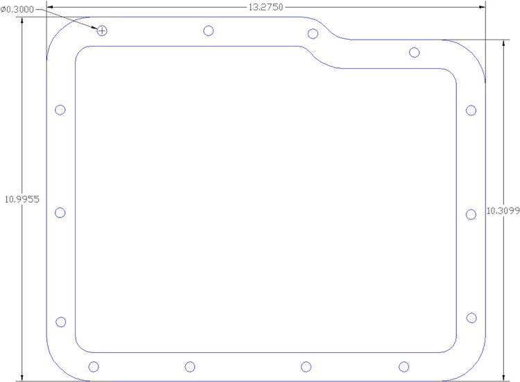 FOG-1038 Trans Pan Gasket, GM Powerglide, Steelcore Laminate w/Silicone Coating, .050 in.