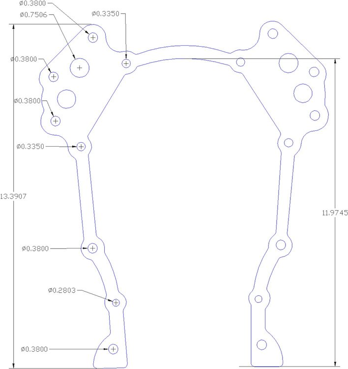FOG-1062 Timing Cover Gasket, Chrys. Stk. KB 426CI HEMI, Paper w/Silicone Coating, .030 in.
