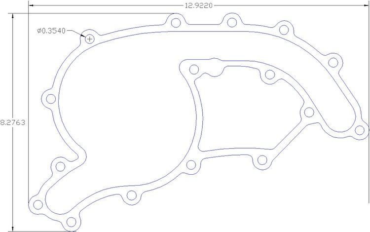 FOG-1074 Water Pump Gasket, Chevy SB 5.7L LT-5 1990-1995, Paper w/Silicone Coating, .060 in.