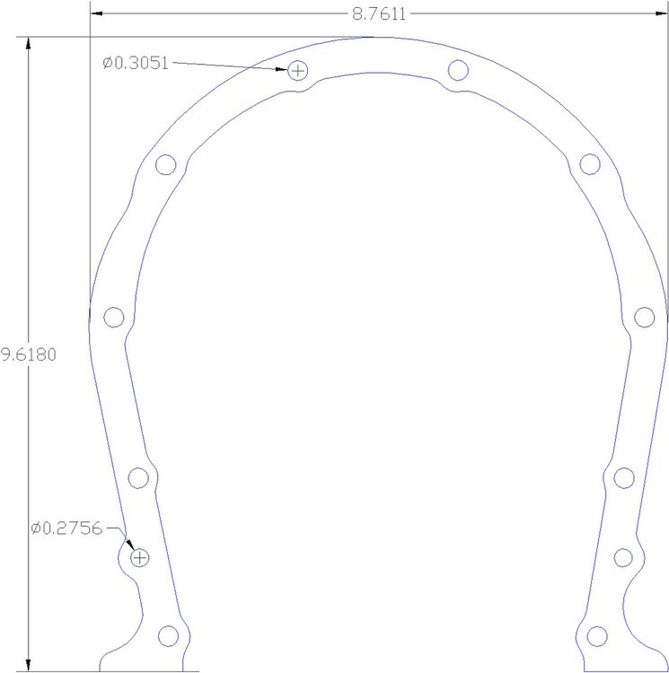 FOG-1077 Timing Cover Gasket, Chevy BB 396-454CI Gen. 4-5, Paper w/Silicone Coating.(1 w/2 Water Pump Gaskets), .030 in.