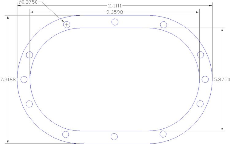 FOG-1079 Supercharger Gasket, Littlefield 14-71 Supercharger Oval Front Case, Paper w/Silicone Coating, .060 in.