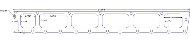 FOG-1158C RCC COPPER LOWER AIR PLENUM TO HEAD Gasket, CUMMINS B-SERIES 12V I-6, .064", Sold Individually
