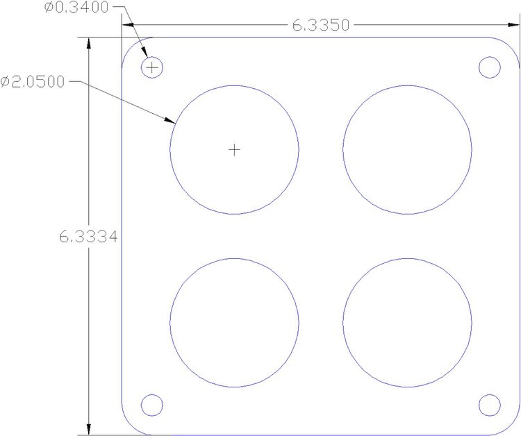 FOG-1161 Carburetor Base Plate Gasket, HOLLEY DOMINATOR 4 barrel/4 hole, 2.05, in. Dia., .060 in., Paper w/Silicone Coating