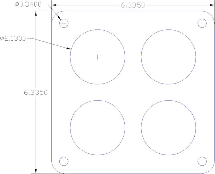 FOG-1169 Carb Base Gasket, Holley Dominator 4 Hole, Paper w/Silicone Coating, 2.13 in. Dia., .030 in.