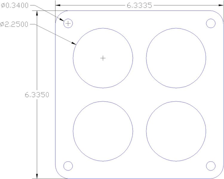 FOG-1175 Carb Base Gasket, Holley Dominator 4 Hole, Paper w/Silicone Coating, 2.25 in. Dia., .030 in.
