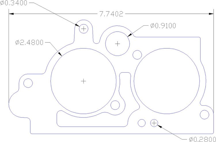 FOG-1182 Intake Manifold Gasket, CHEVY SB 5.7L V8 ZR-1/LT-5 90-95, TBI to PLENUM BIG Port 2.48 in., .030 in., Paper w/Silicone
