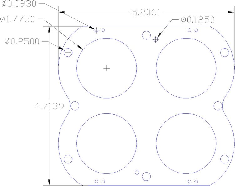 FOG-1184 Intake Manifold Gasket, CHEVY SB 5.7L V8 ZR-1/LT-5 90-95, TBI to Plenum Port 2.48 in., .030 in., Paper w/Silicone